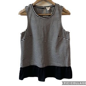 J. Crew Peplum Striped Top